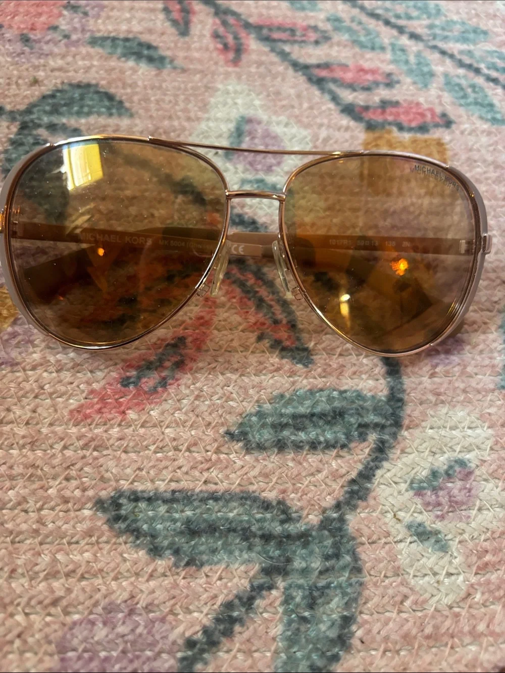 Michael Kors Gold Frame Sunglasses with Brown Lenses
